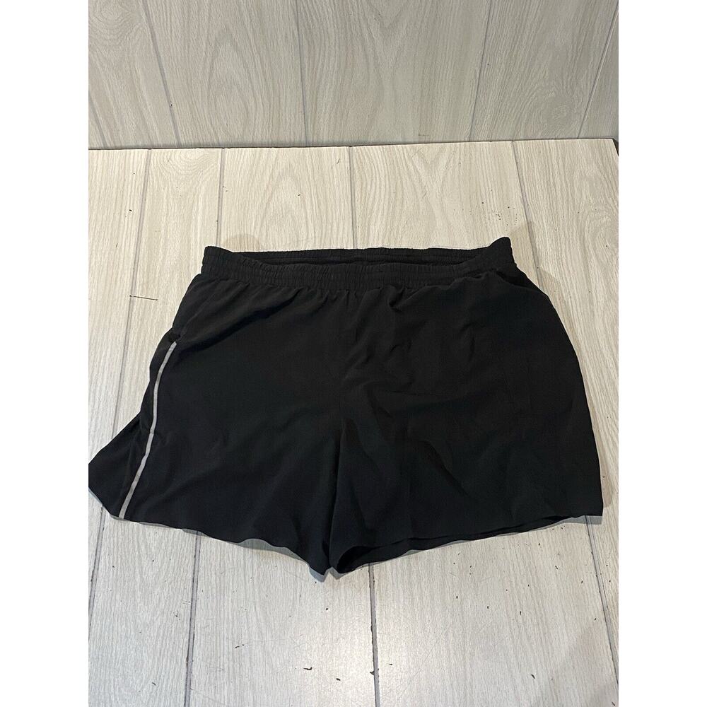 VRST Women’s Running Shorts Black Lined Pull On Logo Athletic Active Size Large